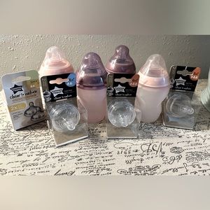 Pink/Purple Tommee Tippee Soft Silicone Baby Bottle Set